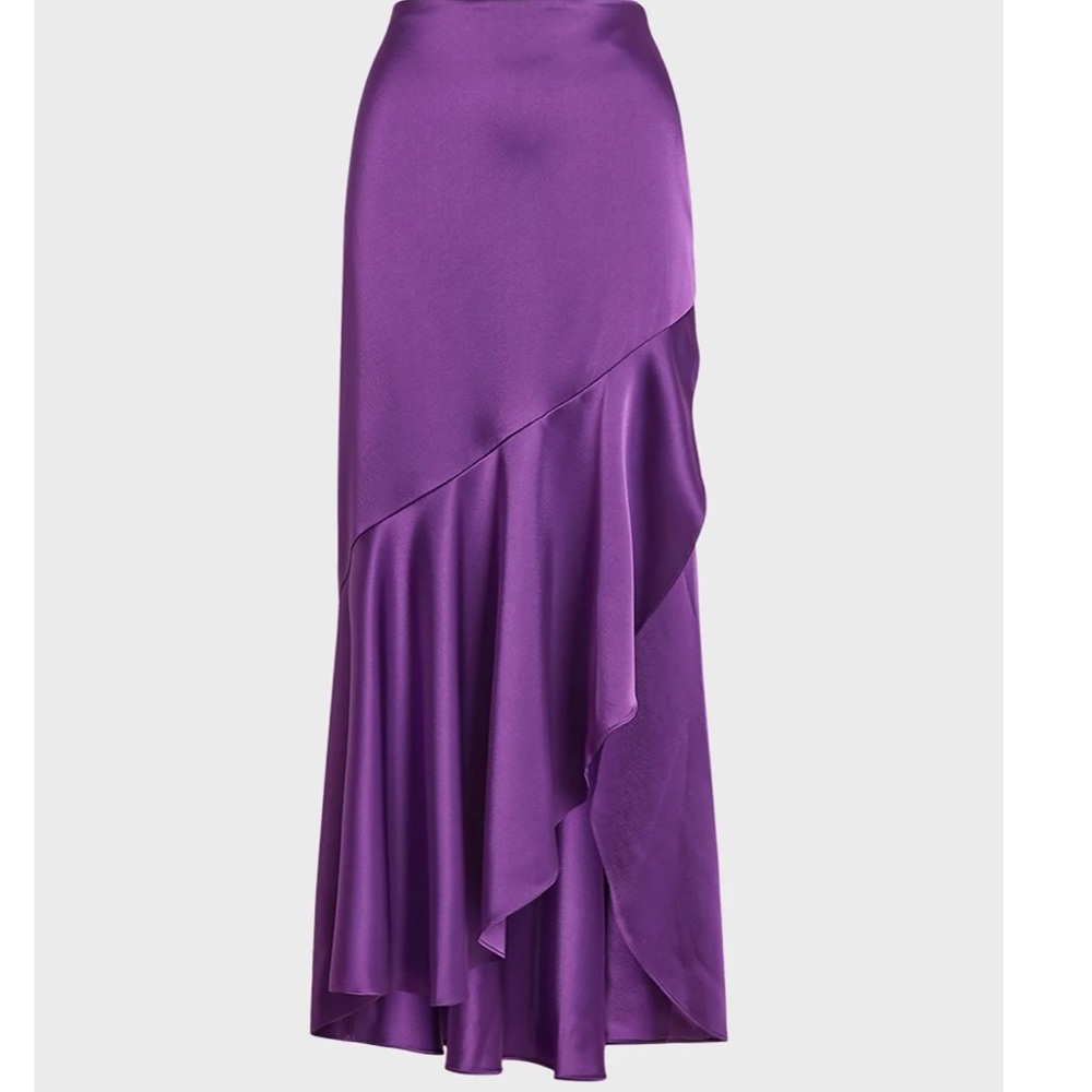 Polo Ralph Lauren Ruffle Satin Maxi Skirt